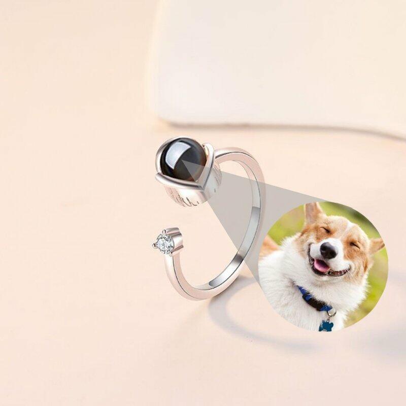 ローズ 投影 写真 写真入れ フォーク リング