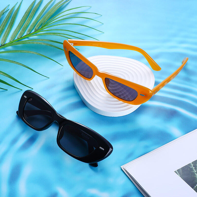 Time Race Rectangle Black Sunglasses