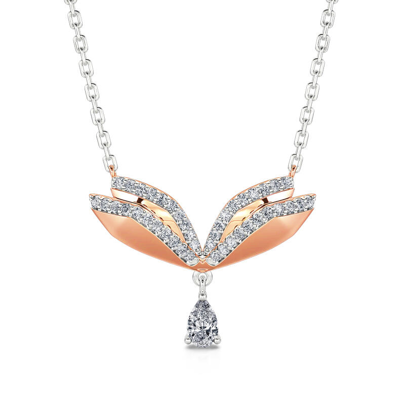 Jeulia Collar con diseño de mariposa de plata de ley