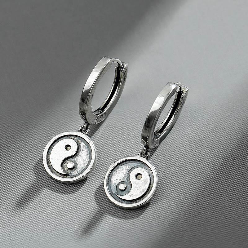 Jeulia "Yin to My Yang" Sterling Silver Earrings