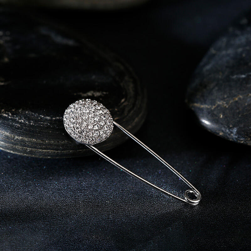 Jeulia 安全ピン シルバー ブローチ