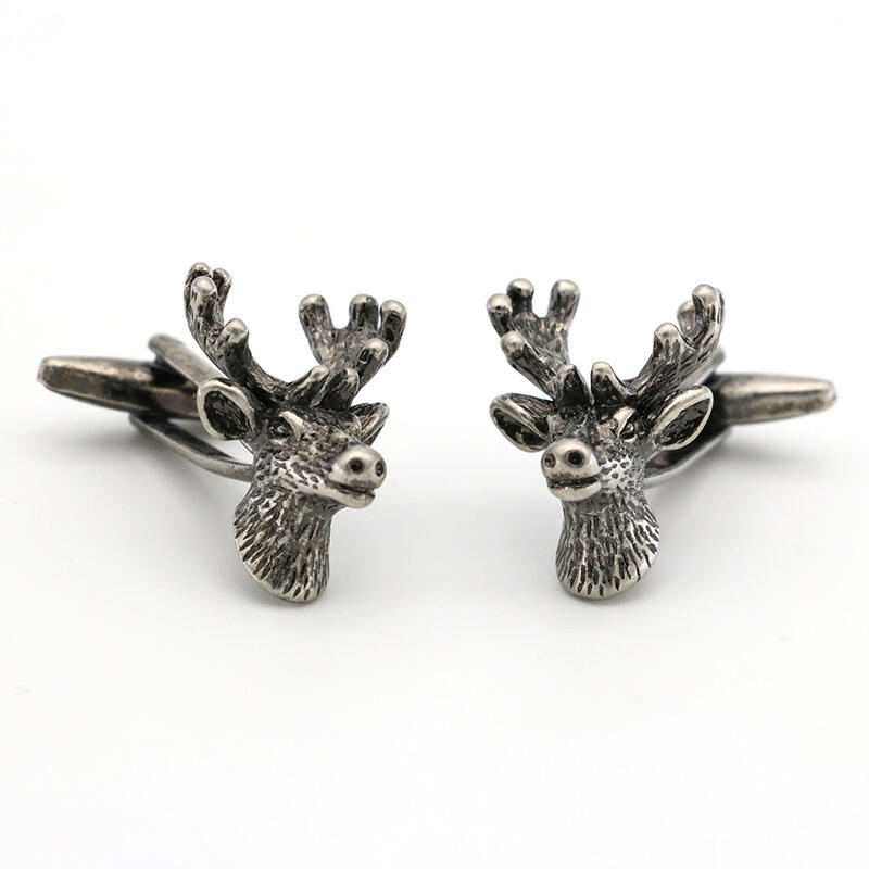 Jeulia Funny Deer Head Design Copper Men's Cufflinks