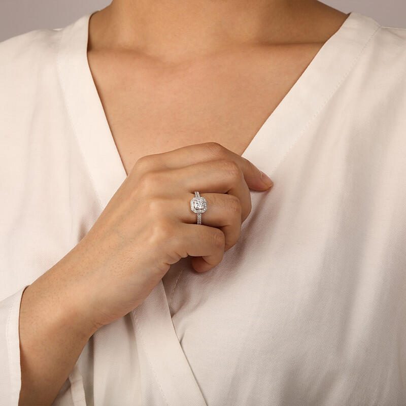 "Romance Forever" Asscher Cut Halo Engagement Ring