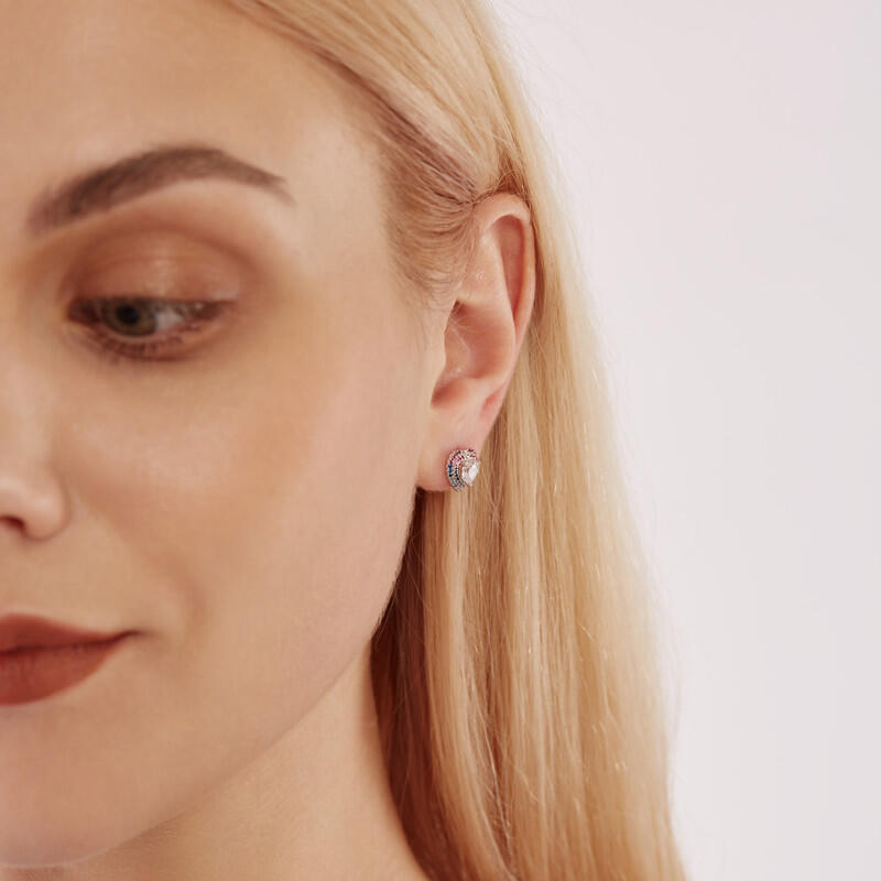 "Take Me To Your Heart" Heart Cut Stud Earrings