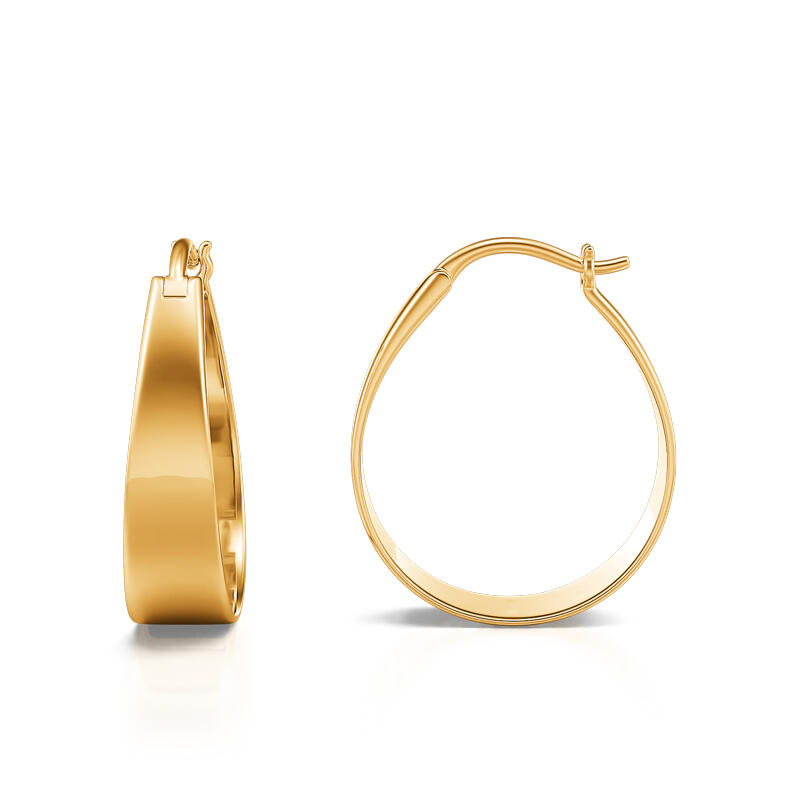 Jeulia Classic Gold Tone Sterling Silver Hoop Earrings