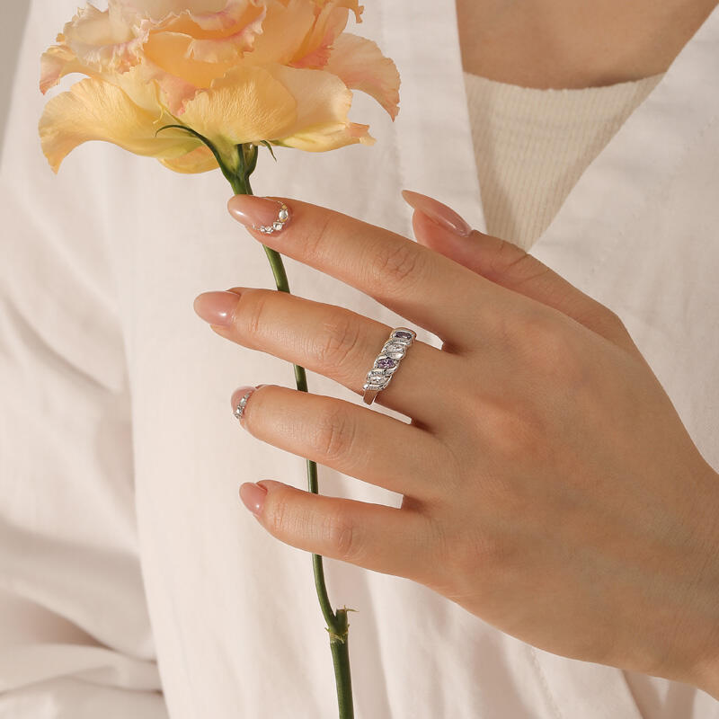 Jeulia Spiral Marquise Rad Damring med Födelsesten