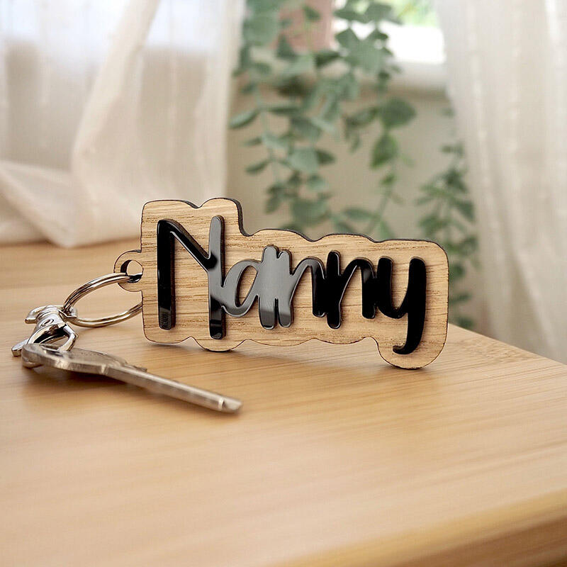 Personalized 3D Printed Keychain Customized Name Simple Gift For Family