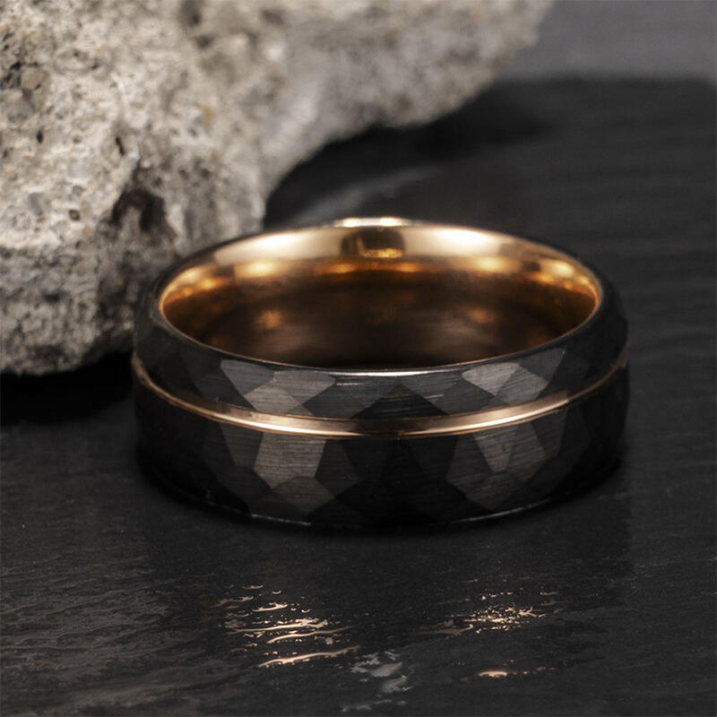 "Forged Devotion" 8mm Tungsten Carbide Men's Wedding Ring