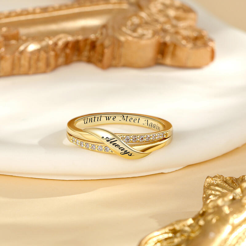 Jeulia Argolla de Boda Elegante para Mujer con Grabado de Nudo