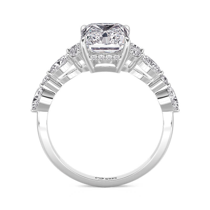 Jeulia Hidden Halo Radiant Cut Engagement Ring