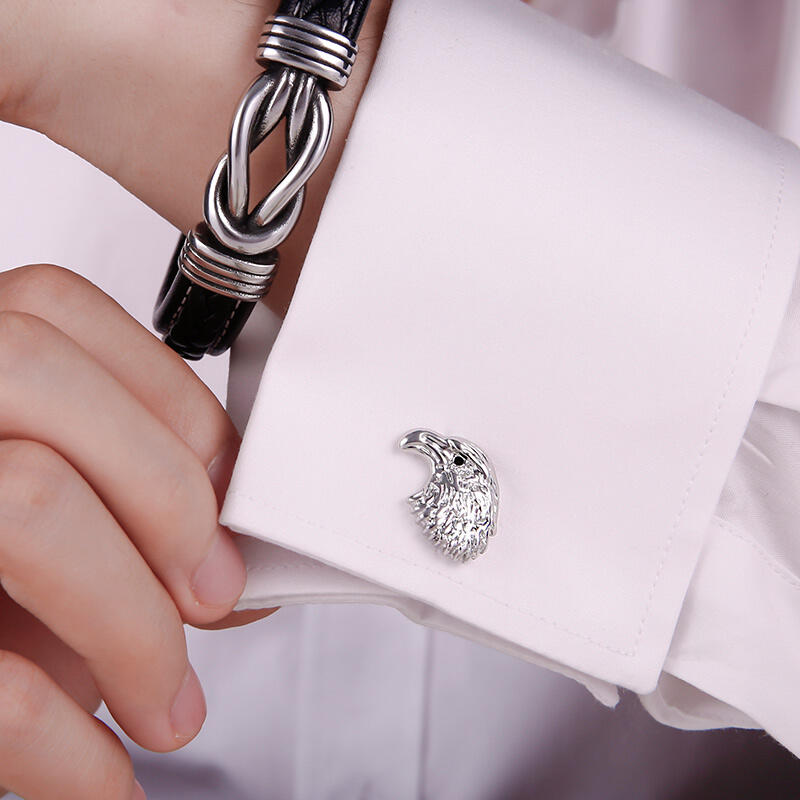 Jeulia ヴィンテージ イーグル 銅素材 メンズ カフス