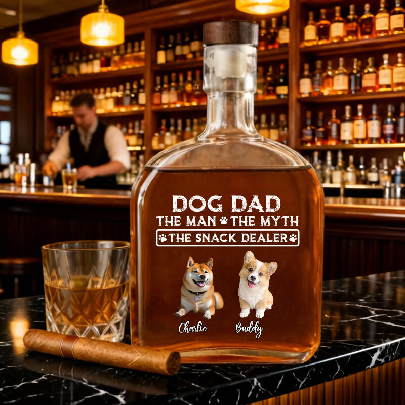 Personalisierte Whiskyflasche mit Bild und individuellem Namen Wichtiges Geschenk für Tierliebhaber