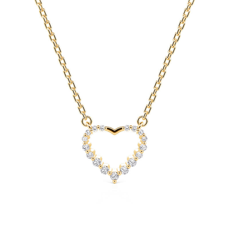 Jeulia Split Heart Friendship Necklace Set Sterling Silver