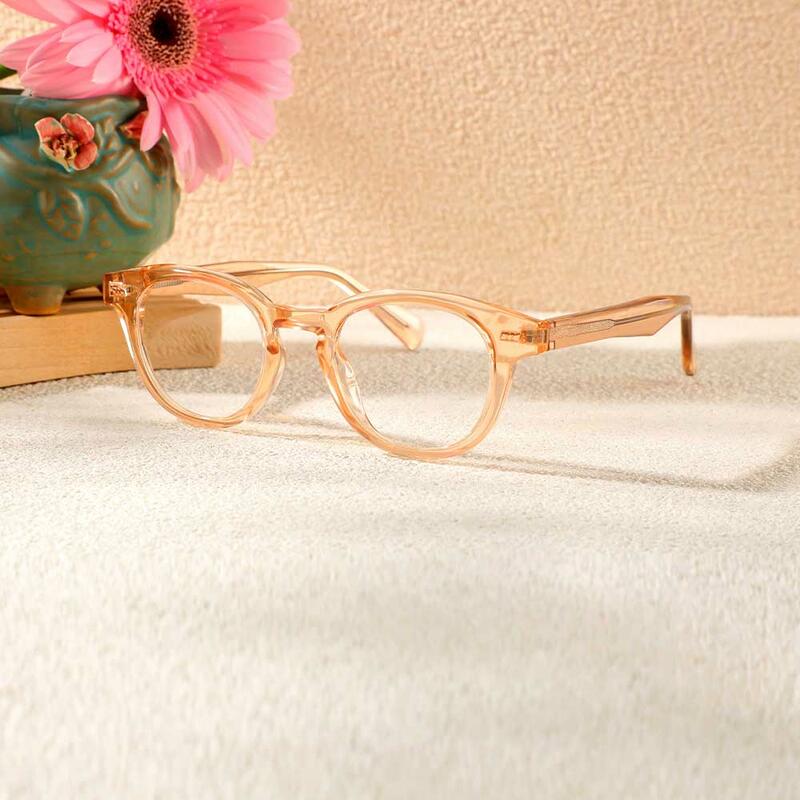 Daisy Runde Champagne Brille