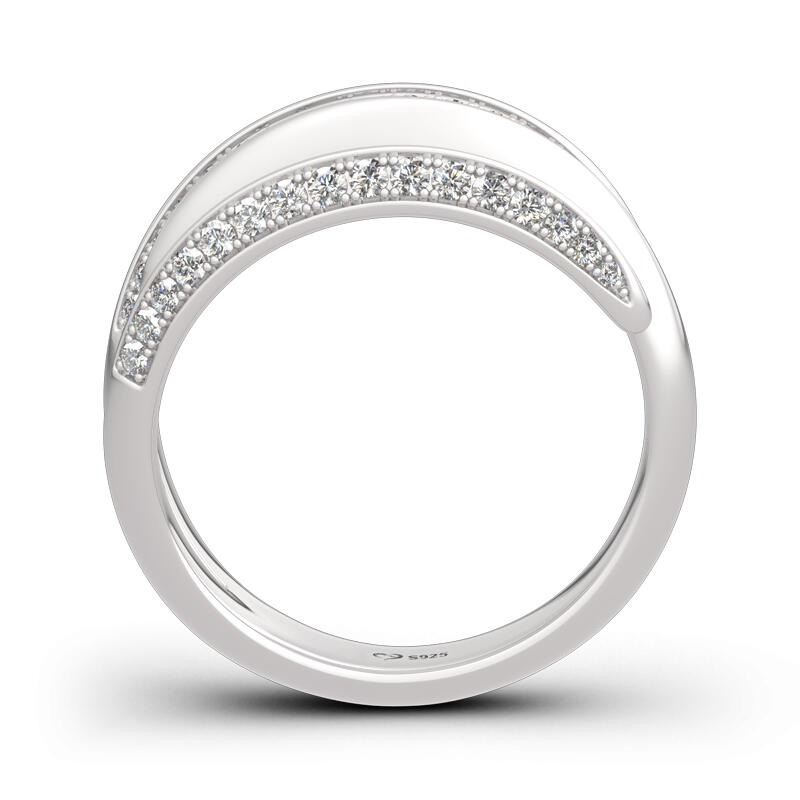 Jeulia Anillo de cóctel de plata esterlina con diseño de espiga