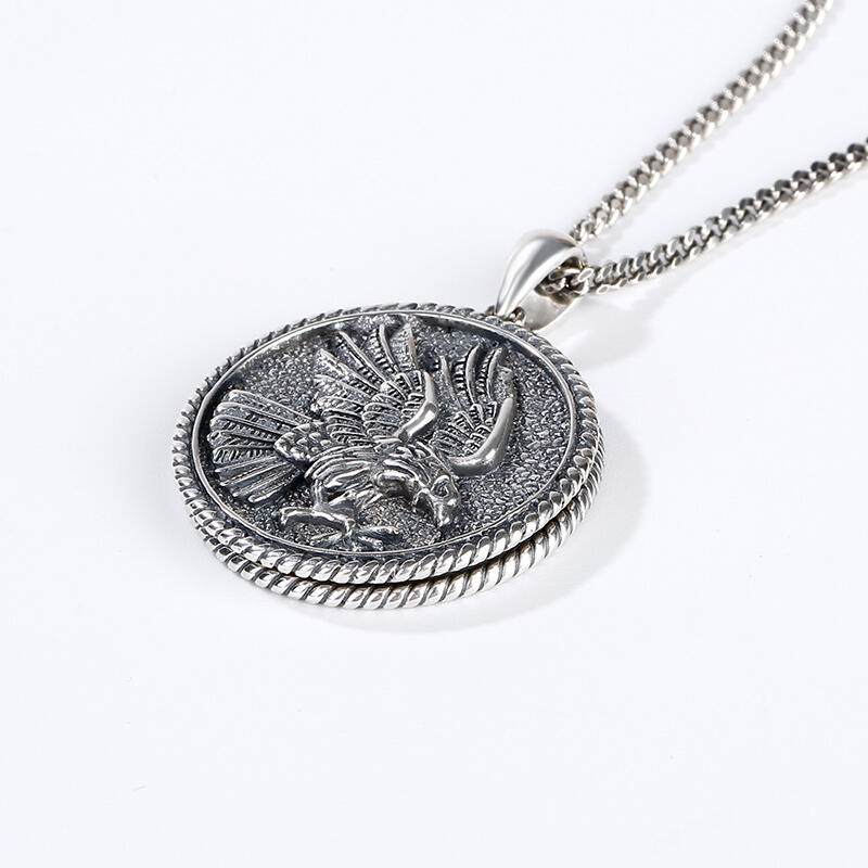 Jeulia Eagle Men's Sterling Silver Necklace