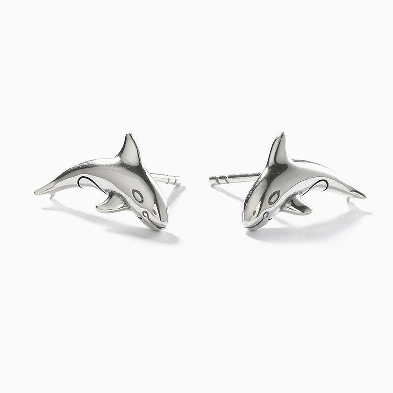 Jeulia "Small Orca" Sterling Silver Earrings