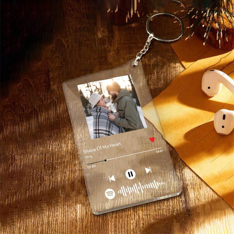Spotifyコード 写真入れ キーホルダー アクリル