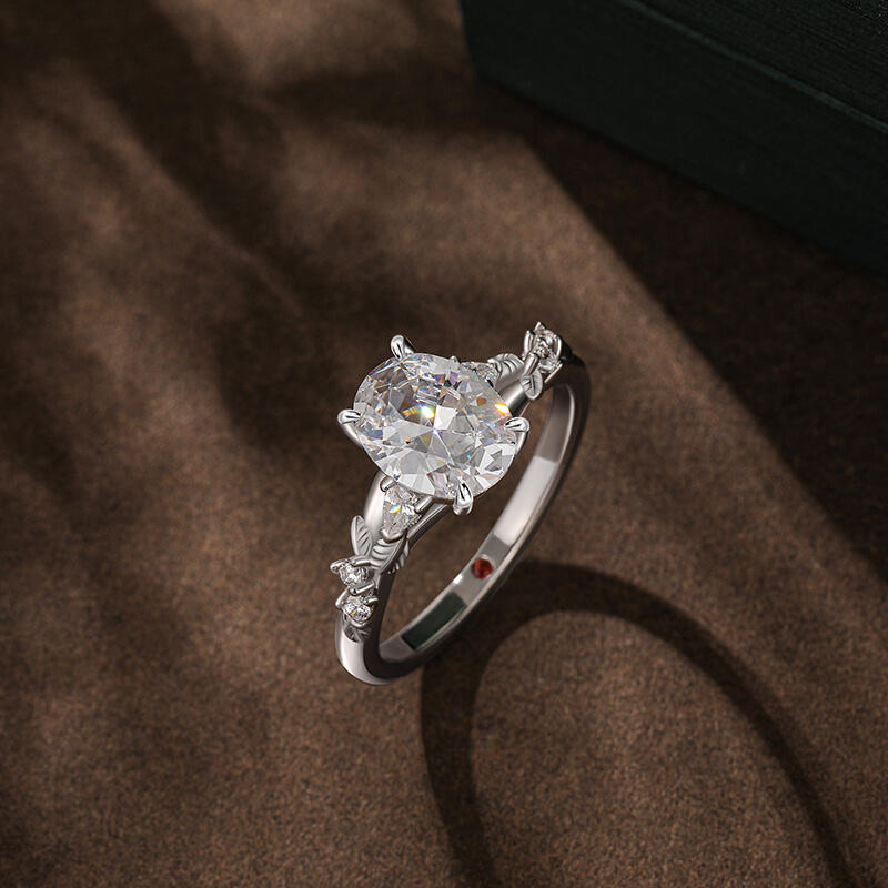 Jeulia Anillo de Compromiso con Piedra Natal Personalizado "Jardín Secreto" Hojas y Enredadera