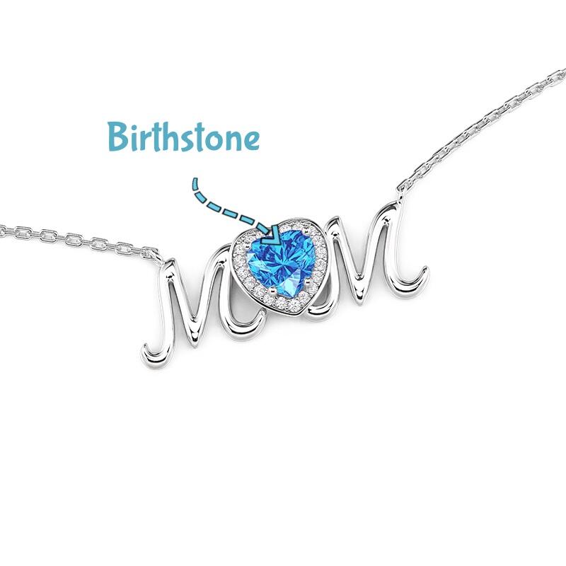 Jeulia Collar de Corazón con Piedra de Nacimiento para el Amor de Mamá