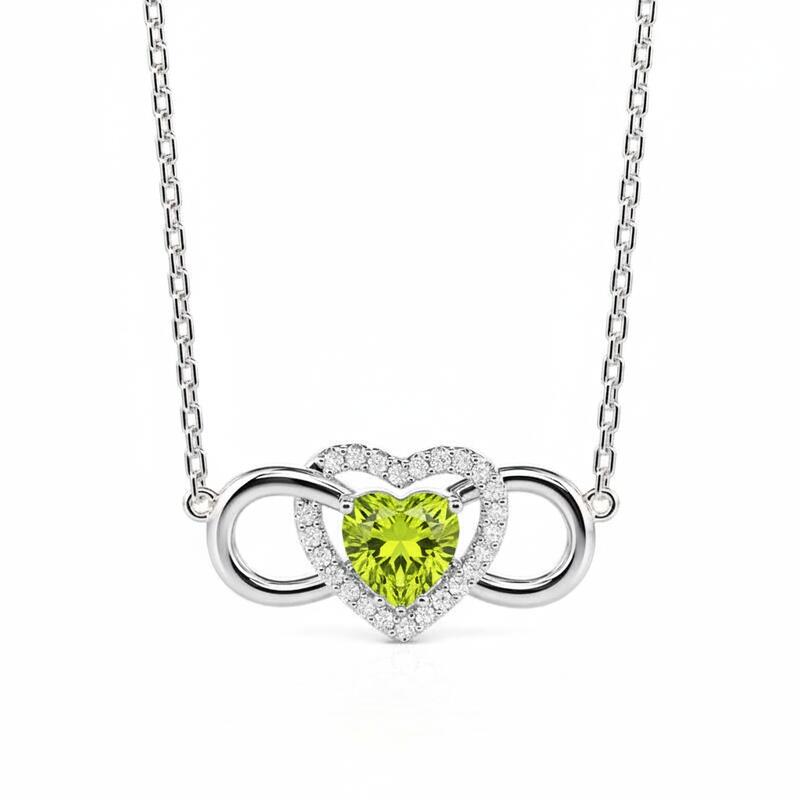 Jeulia Custom Infinity Heart Necklace with Birthstone