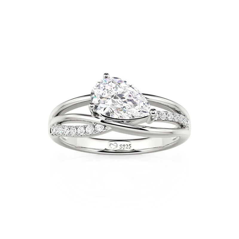 Jeulia Pave Crossover Pear Shaped Engagement Ring - Jeulia Jewelry