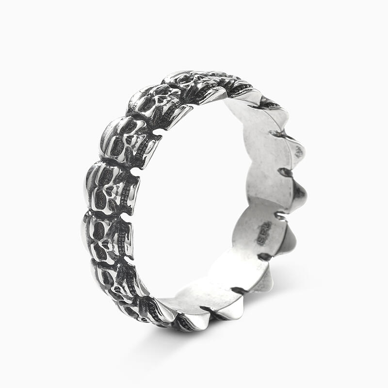 Jeulia ゴシック ドクロ 髑髏 シルバー エタニティ リング