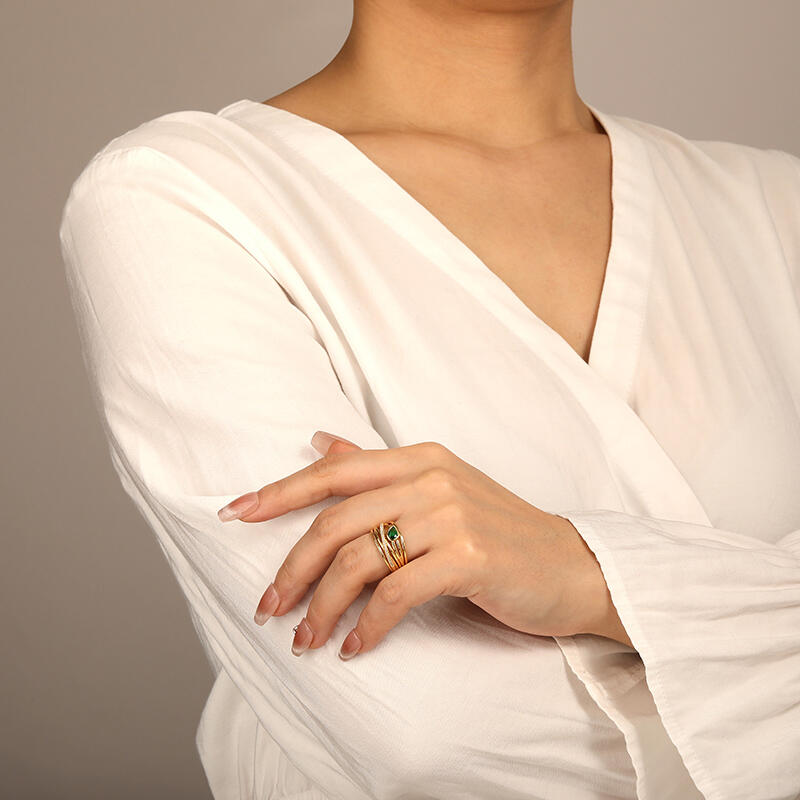 "Treasured Dew" Pear Cut Ring