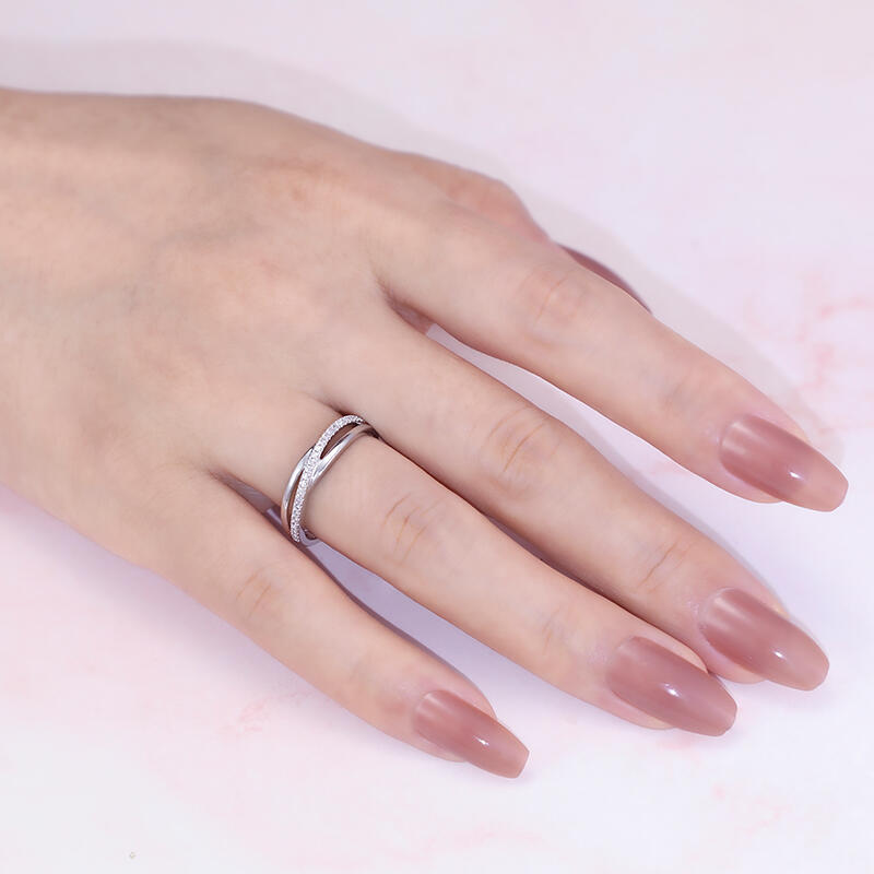 Jeulia "Wieczna obietnica" Srebrny pierścionek damski w stylu crossover