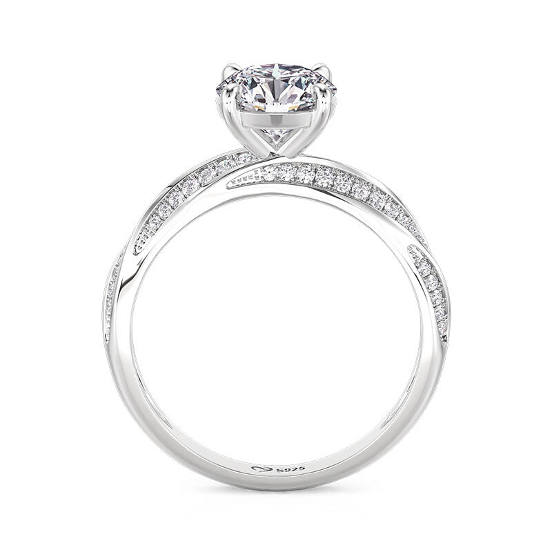 Jeulia Bague de Fiançailles Solitaire Classique à Nœud Coupe Ronde