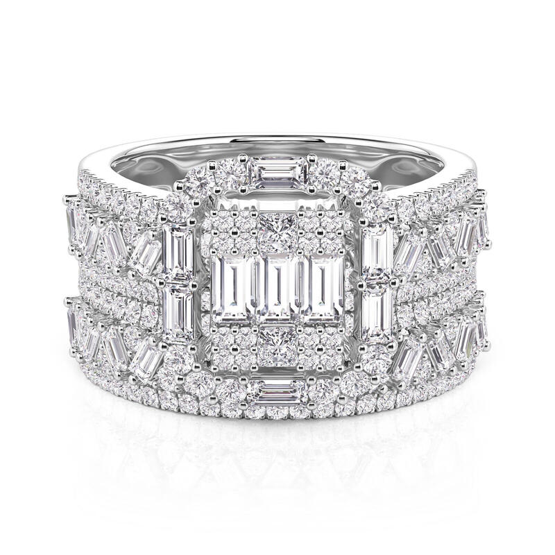 Jeulia Olivetta Ensemble de Bague de Fiançailles Halo Carré