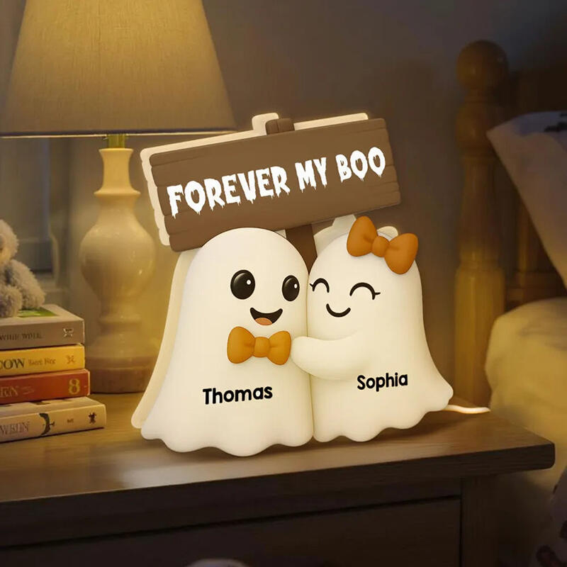 Personalized Name Night Light Ghost Couple Design Best Halloween Gift