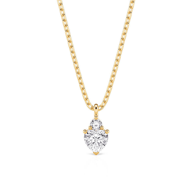 Jeulia Split Heart Friendship Necklace Set Sterling Silver