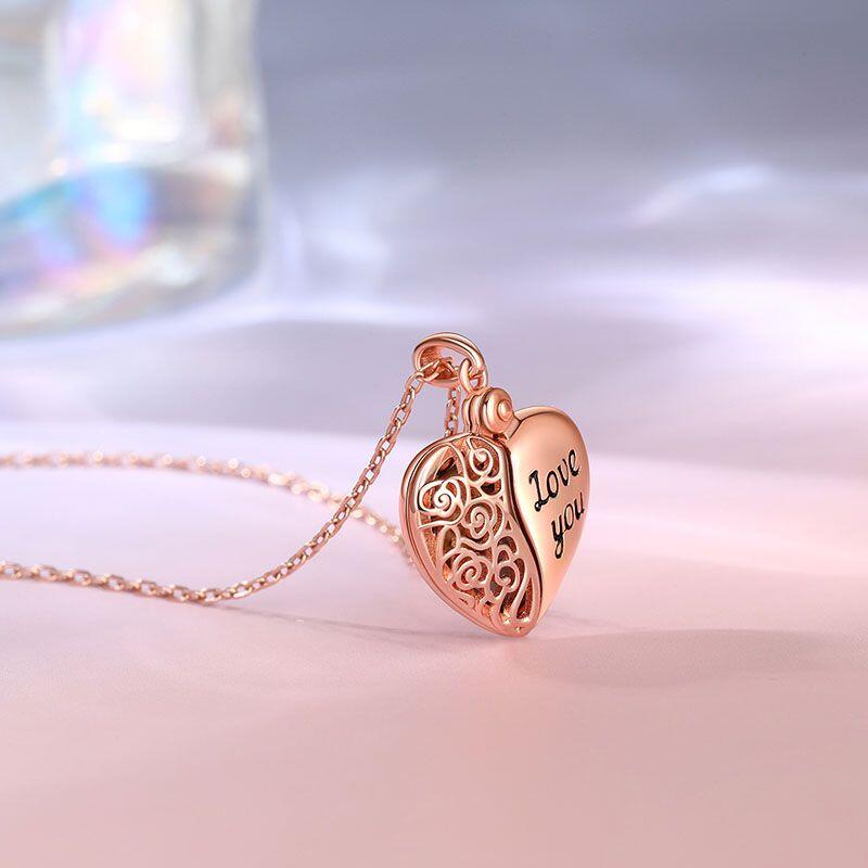 Jeulia "Love You" Vintage Locket Heart Personalized Sterling Silver Photo Necklace