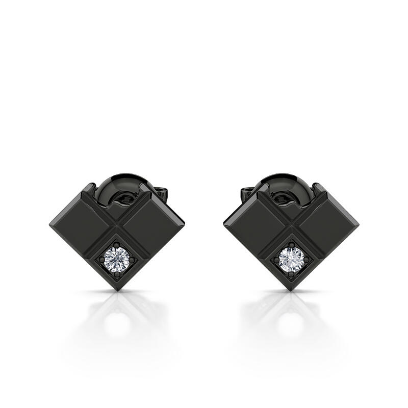 Jeulia Black Brown Sterling Silver Stud Earrings
