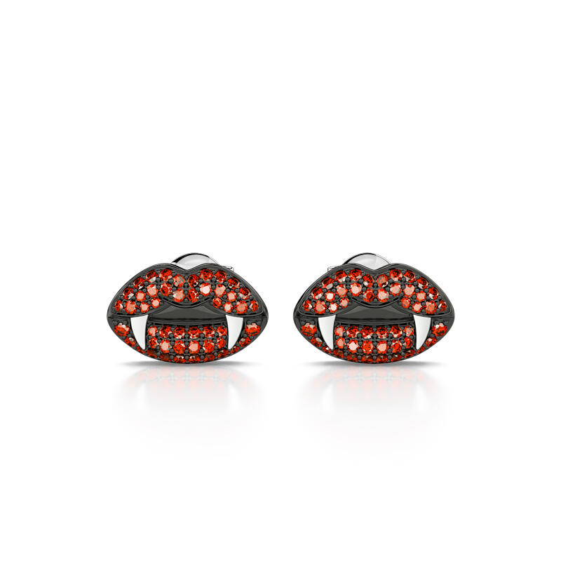 Jeulia "Vampire Lips" Sterling Silver Stud Earrings