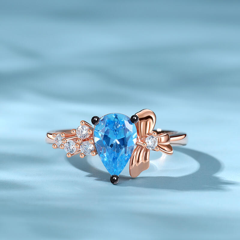 Jeulia Bague Coupe poire Nœud papillon Argent Sterling