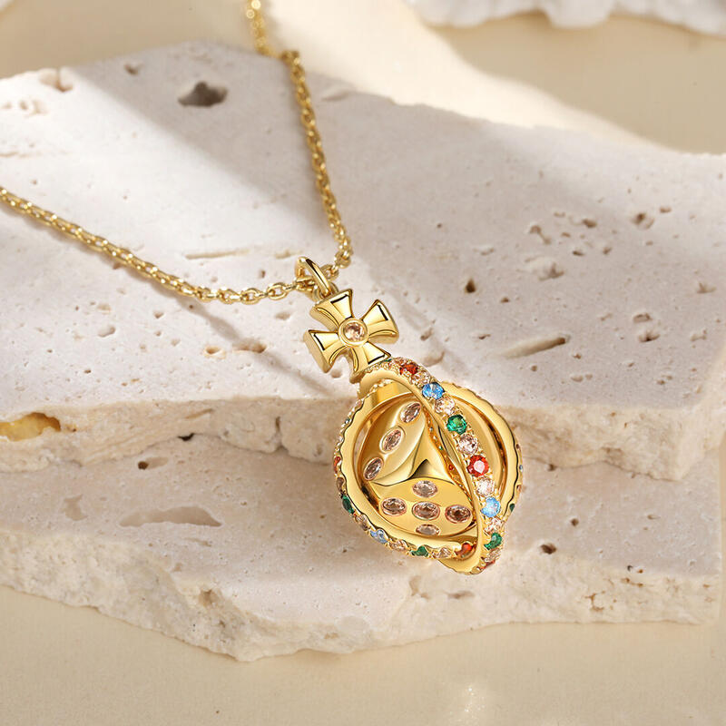 Jeulia "Lucky Dice" Sterling Silver Rotating Necklace