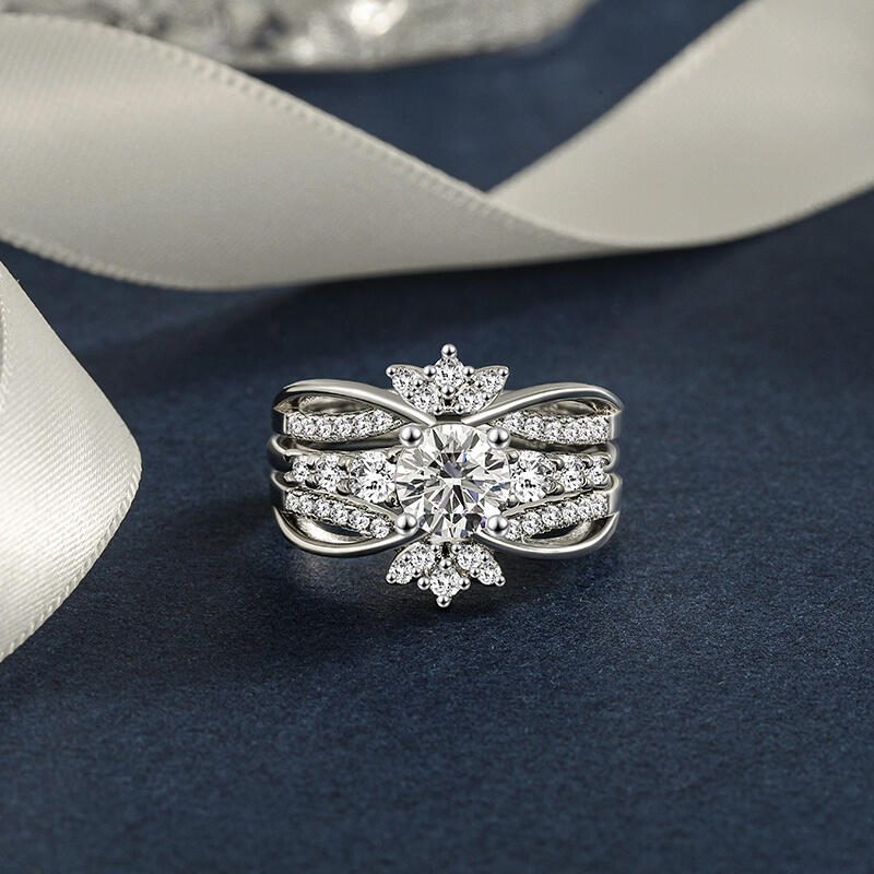 Jeulia Interchangeable Twist Infinity Engagement Ring Set