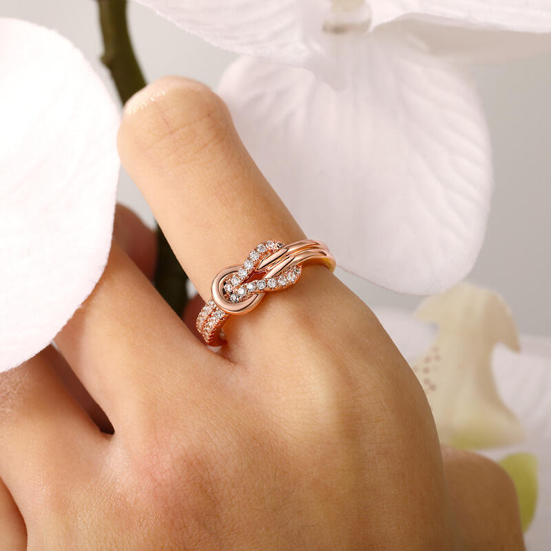 Jeulia Bague Infini en 925 Argent Sterling Amour Bague Nœud Or