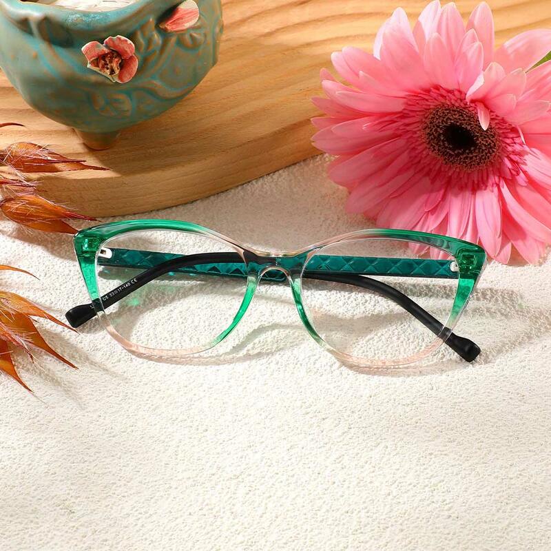 Minnie Cat Eye Grüne Brille
