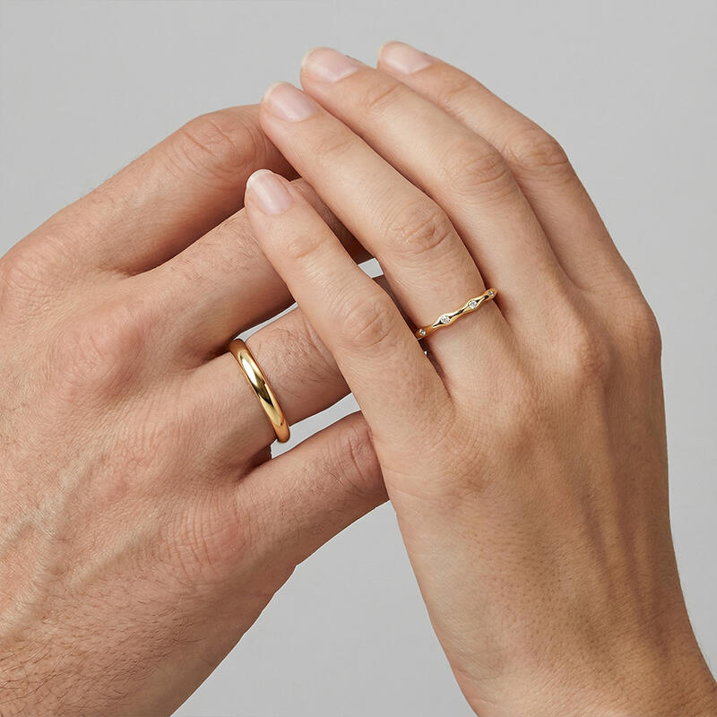 "Timeless Tides" Couple‘s Ring Set