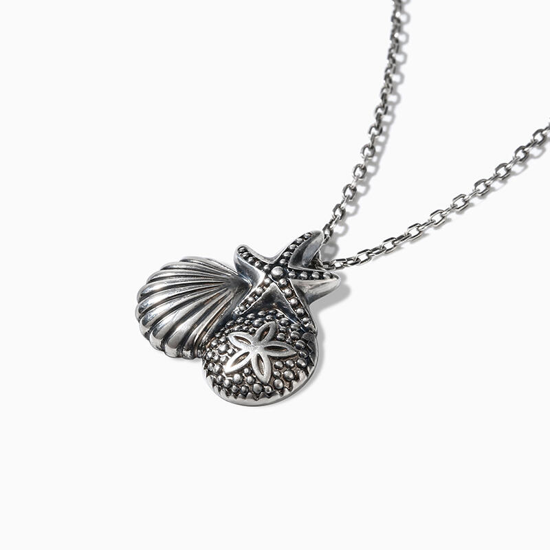 Jeulia Collar con colgante de estrella de mar de plata de ley