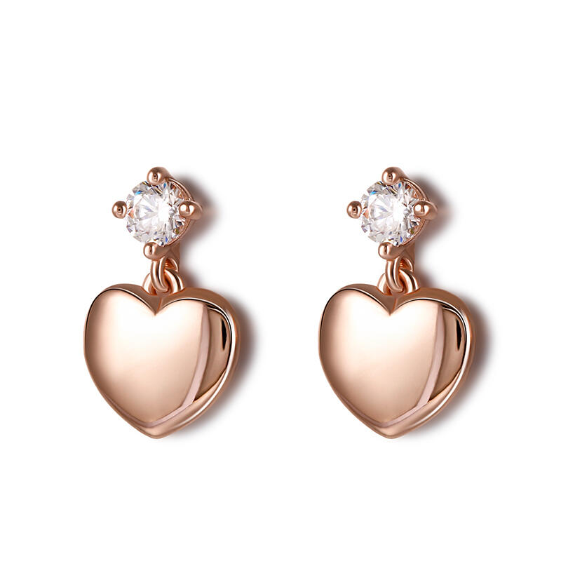 Jeulia Boucles d'oreilles pour Enfants Coeur Zirconia Argent Sterling
