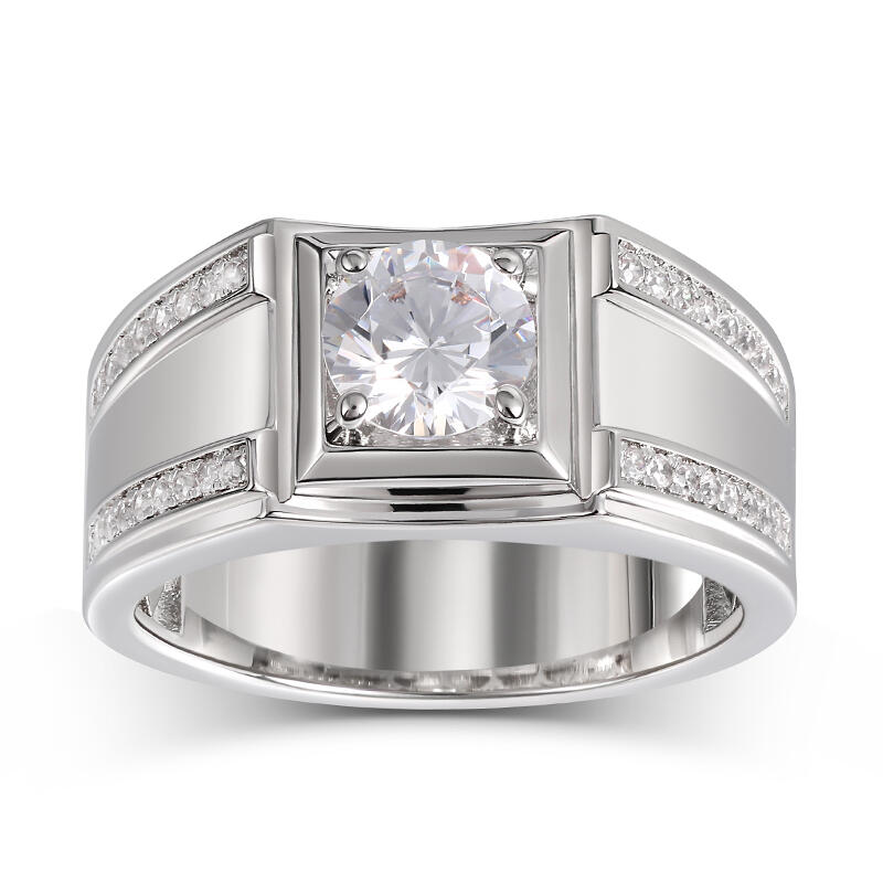 Jeulia "Remember" Personalized Sterling Silver Men's Band