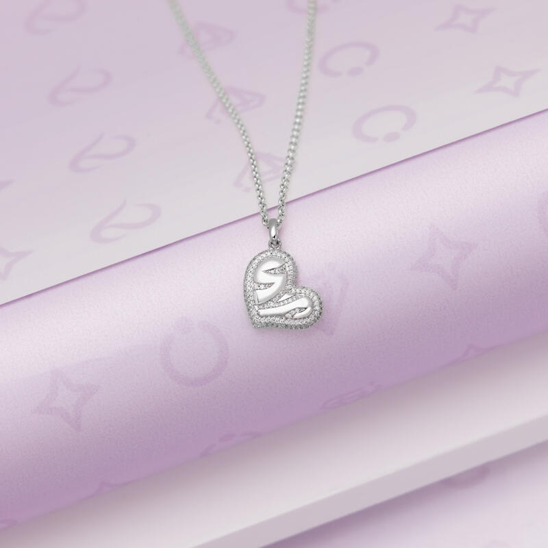 Jeulia "Endless Romance" Heart Sterling Silver Necklace