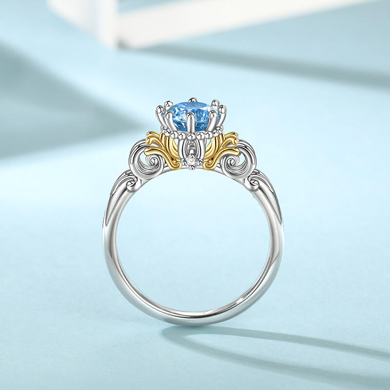 Jeulia Bague de carrosse Princesse Citrouille  Coupe Ronde Argent Sterling