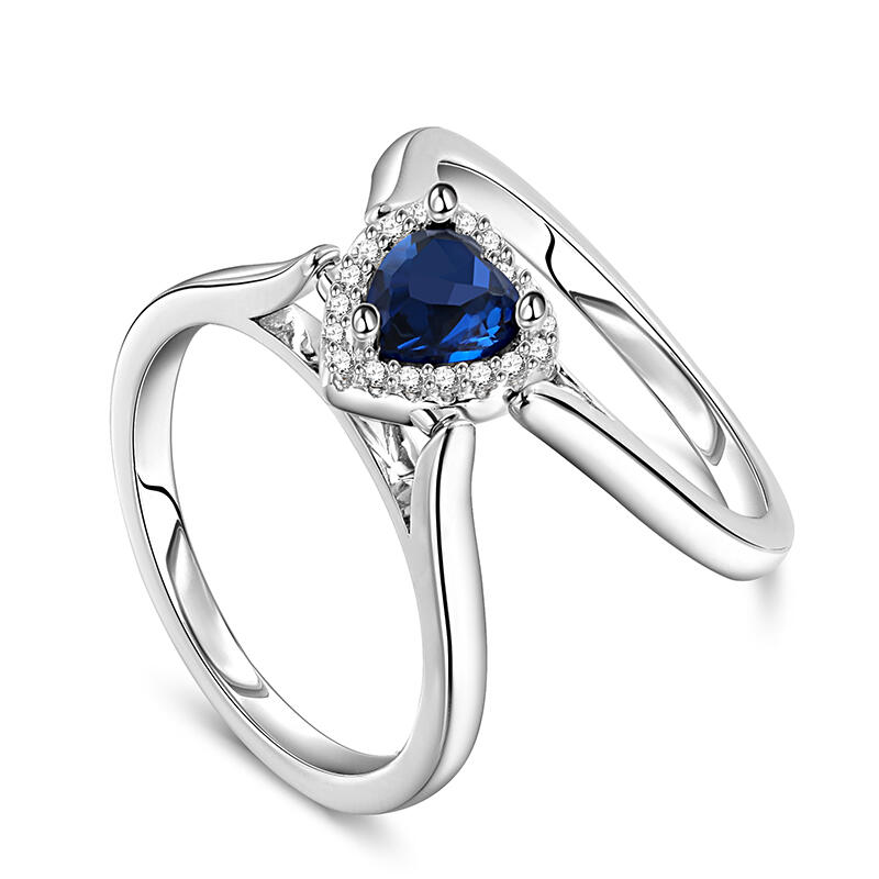 Jeulia ファンタジースター＆ムーン シーグラス スターリングシルバーリング