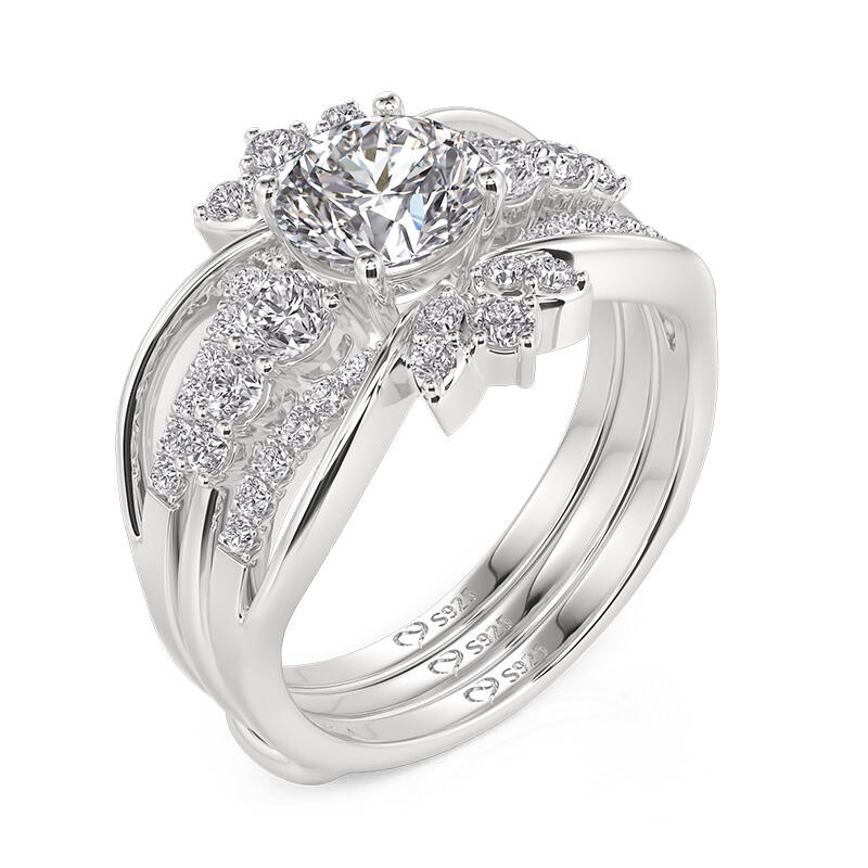 Jeulia Interchangeable Twist Infinity Engagement Ring Set