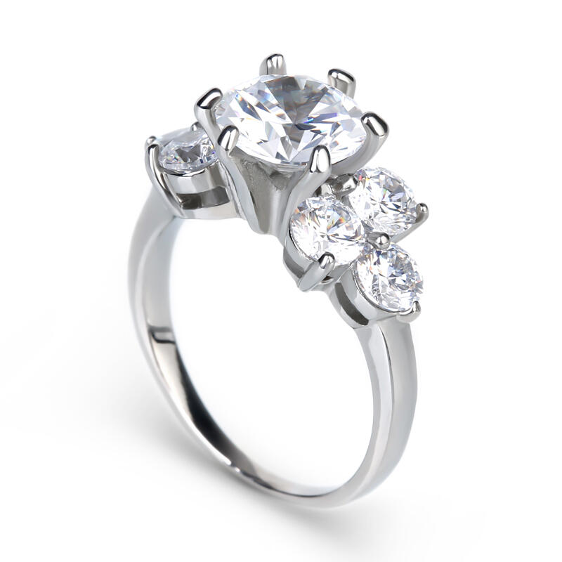 Jeulia Cluster Sterling Silver Ring